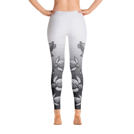 Turtle Fade Women's Leggings - Gray/White