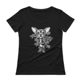 ChihuaWOW - Ladies' Black Scoopneck Chihuahua T-Shirt