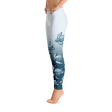 Turtle Fade Women's Leggings - Teal/White