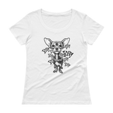 ChihuaWOW - Ladies' Black Scoopneck Chihuahua T-Shirt