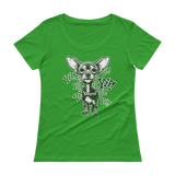 ChihuaWOW - Ladies' Green Scoopneck Chihuahua T-Shirt