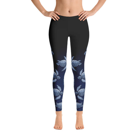 Turtle Fade Women's Leggings - Blue/Black