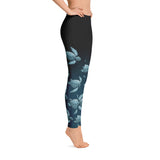 Turtle Fade Women's Leggings - Teal/Black
