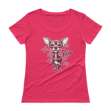 ChihuaWOW - Ladies' Pink Scoopneck Chihuahua T-Shirt