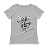 CHIHUAWOW - Ladies' Scoopneck Chihuahua T-Shirt