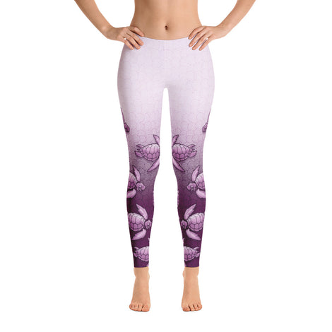 Turtle Fade Women's Leggings - Mauve/White