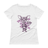 ChihuaWOW - Ladies' Raspberry Scoopneck Chihuahua T-Shirt