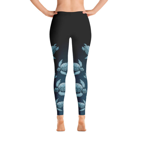 Turtle Fade Women's Leggings - Teal/Black