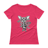 CHIHUAWOW - Ladies' Scoopneck Chihuahua T-Shirt