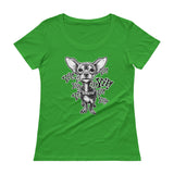 CHIHUAWOW - Ladies' Scoopneck Chihuahua T-Shirt