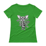 CHIHUAWOW - Ladies' Scoopneck Chihuahua T-Shirt