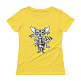 CHIHUAWOW - Ladies' Scoopneck Chihuahua T-Shirt