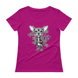 CHIHUAWOW - Ladies' Scoopneck Chihuahua T-Shirt
