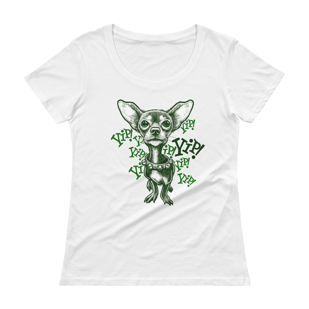 ChihuaWOW - Ladies' Green Scoopneck Chihuahua T-Shirt