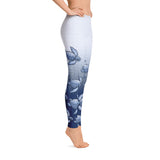 Turtle Fade Women's Leggings - Blue/White