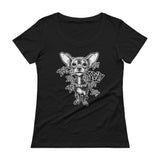 CHIHUAWOW - Ladies' Scoopneck Chihuahua T-Shirt