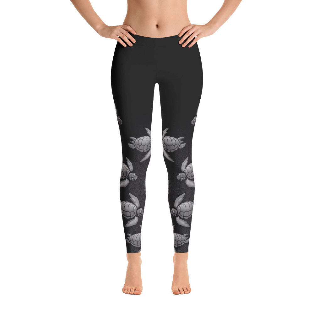 Turtle Fade Women's Leggings - Gray/Black