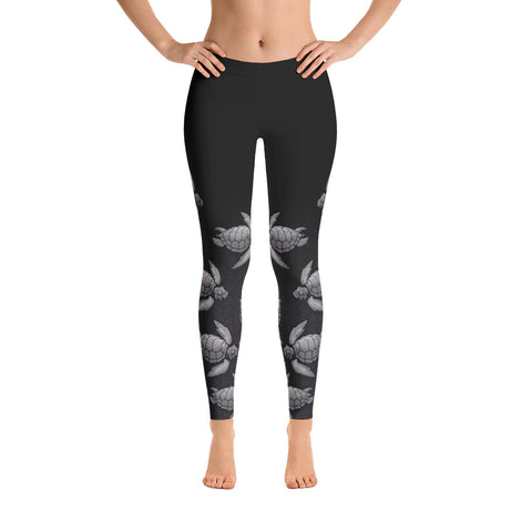 Turtle Fade Women's Leggings - Gray/Black