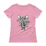 CHIHUAWOW - Ladies' Scoopneck Chihuahua T-Shirt