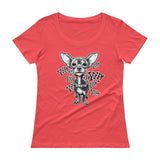 CHIHUAWOW - Ladies' Scoopneck Chihuahua T-Shirt