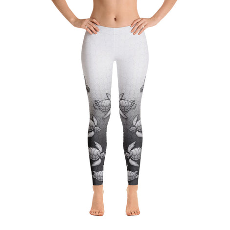 Turtle Fade Women's Leggings - Gray/White