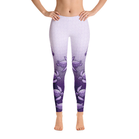 Turtle Fade Women's Leggings - Purple/White