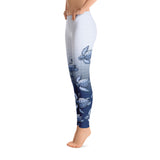 Turtle Fade Women's Leggings - Blue/White