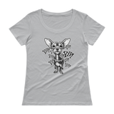 ChihuaWOW - Ladies' Black Scoopneck Chihuahua T-Shirt